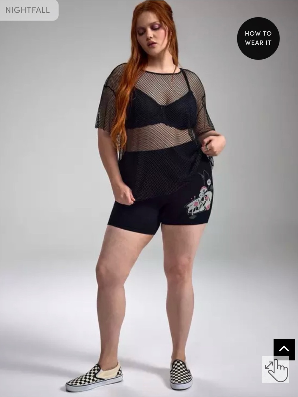 Torrid Nightfall  Black Fishnet Tee - size 4